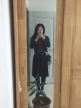 「Bershka（ベルシュカ）のアイテム（スカート、ブルー系）」を使った、张大美少女さん（レディース）の夏コーディネート