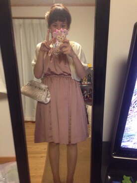 「axes femme（アクシーズファム）のアイテム（ドレス）」を使った、Sakura&mammyさん（レディース・156cm）の秋コーディネート