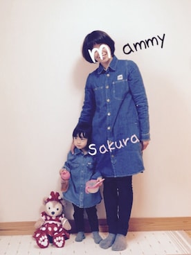 「アイテム（シャツワンピース）」を使った、Sakura&mammyさん（キッズ・80cm）の春コーディネート