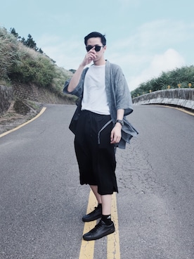「COMMON PROJECTS（コモンプロジェクト）のアイテム（シューズ）」を使った、maxwellchenさん（メンズ・176cm）の春コーディネート