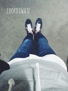 「スウェット×シャツ」｜green☆5さん（レディース・162cm）の冬コーディネート