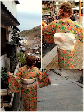 「卒業旅行」｜「アイテム（浴衣）」を使った、Mioさん（レディース・152cm）の春コーディネート