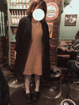 「OZOC（オゾック）のアイテム（ローファー）」を使った、Mioさん（レディース・152cm）の冬コーディネート