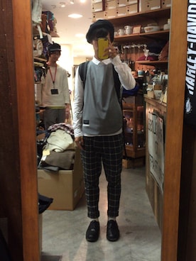 「プルオーバーベスト」｜Yusuke Aokiさん（メンズ・168cm）の秋コーディネート