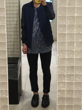 「アイテム（MA-1）」を使った、Yusuke Aokiさん（メンズ・168cm・20代）の春コーディネート