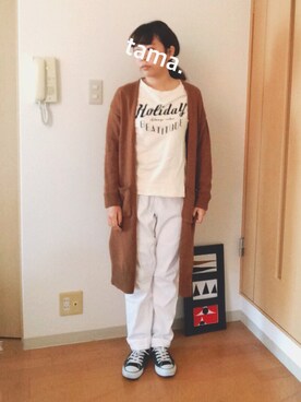 「Te chichi（テチチ）のアイテム（スウェット）」を使った、tama.さん（レディース・155cm）の冬コーディネート