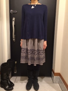 「ottod'Ame（オットダム）のアイテム（スカート）」を使った、がらごさん（レディース・155cm）の冬コーディネート