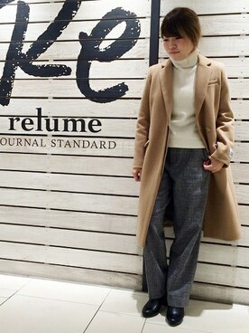 「Lilimill（リリミル）のアイテム（ブーティ）」を使った、JOURNAL STANDARD relume 天王寺店 スタッフさん（レディース・160cm）の秋コーディネート