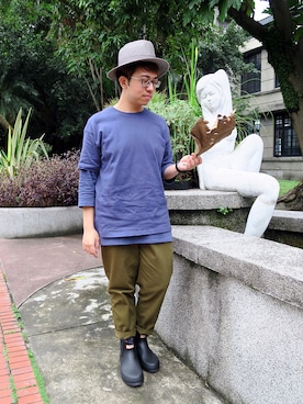 「men」｜「アイテム（レインシューズ）」を使った、Shen,You-Xueさん（メンズ・163cm）の春コーディネート