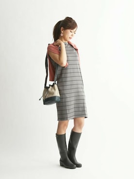 「AIGLE（エーグル）のアイテム（ワンピース/ドレス）」を使った、AIGLE本社スタッフさん（レディース・165cm）の夏コーディネート
