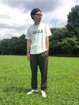 AIGLE WEB TEAM｜AIGLE本社スタッフ使用「AIGLE（AIGLEロゴT）」的時尚穿搭