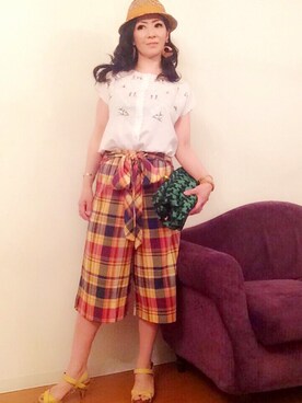 「NOL（ノル）のアイテム」を使った、音無陽子さん（レディース・164cm）の夏コーディネート