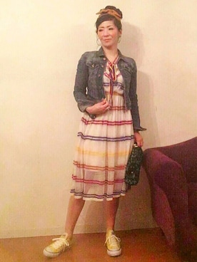 「Detail（ディテール）のアイテム」を使った、音無陽子さん（レディース・164cm）の春コーディネート