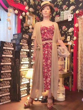 「sot（ソット）のアイテム（アクセサリー）」を使った、音無陽子さん（レディース・164cm）の夏コーディネート