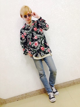 「WEGO（ウィゴー）のアイテム（サングラス）」を使った、シュンさん（メンズ・170cm）の春コーディネート