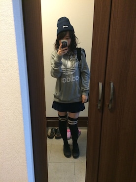 「RCWB（アールシーダブリュービー）のアイテム（帽子）」を使った、asanoさん（レディース・154cm）の冬コーディネート