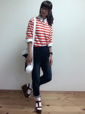 「ANOTHER BRANCH（アナザーブランチ）のアイテム（パンツ）」を使った、まりもっこりさん（レディース・162cm）の秋コーディネート