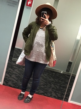 「sango（sango）のアイテム（ナイロンジャケット）」を使った、Yukina Hashimotoさん（レディース・155cm）の秋コーディネート