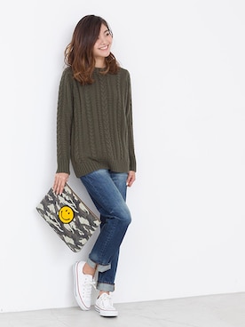 「ボーイフレンドデニム」｜NBB STAFF01さん（レディース・163cm）の冬コーディネート