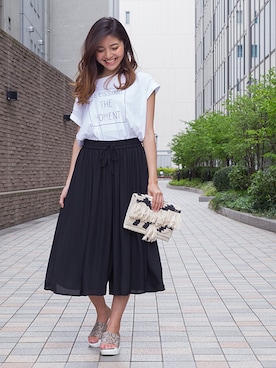 「アイテム（クラッチバッグ、グレー系）」を使った、NBB STAFF01さん（レディース・163cm）の春コーディネート