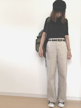 「タートル」｜「アイテム（アナログ腕時計）」を使った、ゆいこさん（レディース・155cm）の秋コーディネート