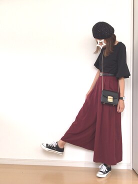 「フレアスリーブ」｜ゆいこさん（レディース・155cm）の秋コーディネート
