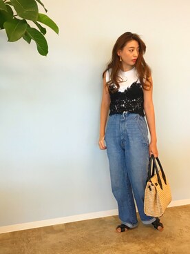 「Cher Shore（シェルショア）のアイテム」を使った、伊波芳杏 よっぴーさん（レディース・162cm）の夏コーディネート