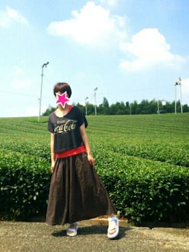 「shuca（シュカ）のアイテム（パンツ）」を使った、りーたさん（レディース・159cm）の夏コーディネート