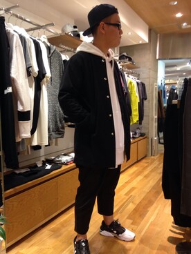 「mode」｜「アイテム（ブルゾン）」を使った、Mitsushiro  Nampoさん（メンズ・176cm）の秋コーディネート