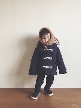 「no brand（ノーブランド）のアイテム（ダウンジャケット/コート）」を使った、so-chanさん（キッズ・80cm）の冬コーディネート