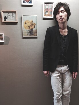 「abx（エービーエックス）のアイテム（ジャケット/アウター）」を使った、細貝 拓也さん（メンズ・175cm）の秋コーディネート