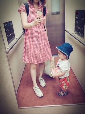 「CONVERSE（コンバース）のconverse（コンバース） ALL STAR OX（オールスターOX）（スニーカー）」を使った、ゆゆゆさん（レディース・157cm）の夏コーディネート