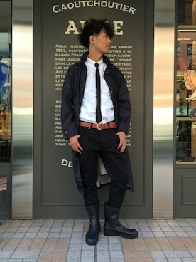 「AIGLE（エーグル）のアイテム（その他アウター）」を使った、一海智博さん（メンズ・175cm）の夏コーディネート