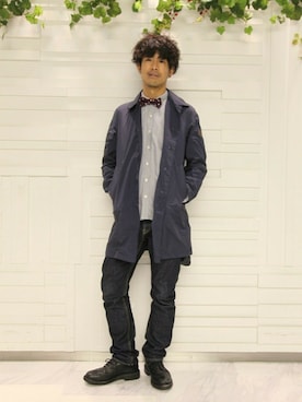 「AIGLE（エーグル）のアイテム（その他アウター）」を使った、一海智博さん（メンズ・175cm）の冬コーディネート