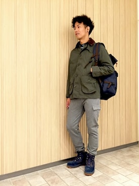 「AIGLE（エーグル）のアイテム（ジャケット/アウター）」を使った、一海智博さん（メンズ・175cm）の秋コーディネート
