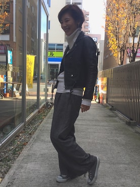 Hanae Asakaさん(レディース・159cm)の冬コーディネート