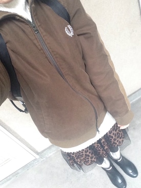 「FRED PERRY（フレッドペリー）のアイテム（その他アウター）」を使った、bobimchanさん（レディース・148cm）の冬コーディネート