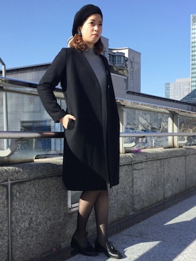 「モノトーン」｜A.Ohkiさん（レディース・160cm）の冬コーディネート