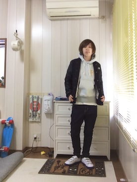 「G-STAR RAW（ジースターロゥ）のアイテム（スタジャン）」を使った、miniちょけ。さん（レディース・157cm）の冬コーディネート