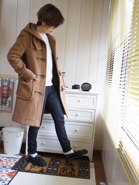 「JOURNAL STANDARD relume（ジャーナルスタンダード　レリューム）のアイテム（ダッフルコート）」を使った、miniちょけ。さん（レディース・157cm）の冬コーディネート