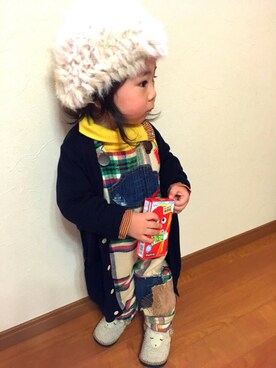 「BIT'Z（ビッツ）のアイテム（トップス）」を使った、HALU ⑰⑨SENAさん（キッズ・80cm）の秋コーディネート