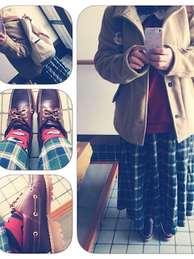 「Right-on（ライトオン）のアイテム（ダッフルコート）」を使った、久保田 ぶたさん（レディース・158cm）の冬コーディネート