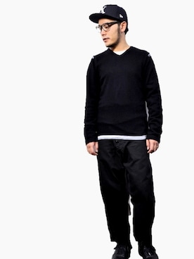 「Yohji Yamamoto（ヨウジヤマモト）のアイテム（パンツ）」を使った、aaawagon odaさん（メンズ・170cm）の秋コーディネート
