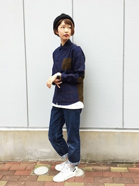「アイテム（デニムパンツ）」を使った、みさん（レディース・168cm）の秋コーディネート