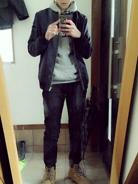 「VENCEEXCHANGE（ヴァンスエクスチェンジ）のアイテム（ブルゾン）」を使った、shutoさん（メンズ・170cm）の春コーディネート