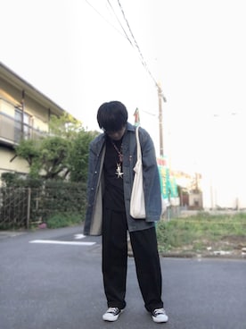 「TAKAHIROMIYASHITATheSoloIst.（タカヒロミヤシタザソロイスト）のアイテム（バッグ）」を使った、Hayatoさん（メンズ・170cm）の春コーディネート