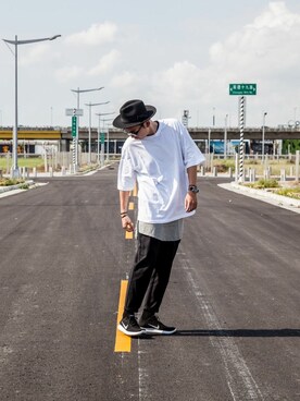 「IMMENSE（イメンス）のアイテム」を使った、阿梁さん（メンズ・177cm）の夏コーディネート