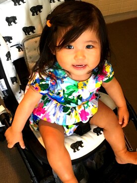 「ご近所コーデ」｜「アイテム（オールインワン・サロペット）」を使った、kayoharuisaさん（キッズ・80cm）の夏コーディネート