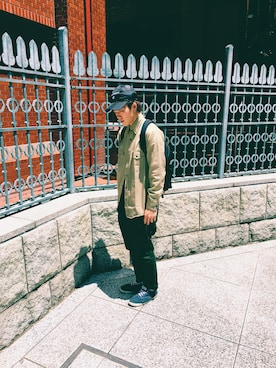 「nanamica（ナナミカ）のアイテム（バッグ）」を使った、maeryuさん（メンズ・171cm）の春コーディネート