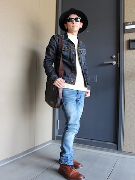 「MOUSSY（マウジー）のアイテム（帽子）」を使った、HEARTLANDさん（メンズ・165cm）の冬コーディネート